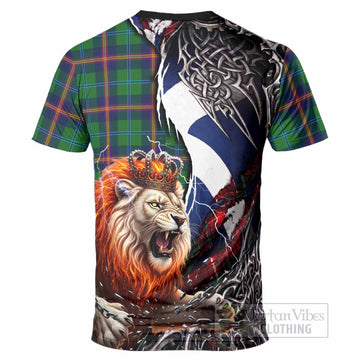 Young Tartan Crest T-Shirt Heritage Flag Grunge Celtic Knot and Lion Rampant