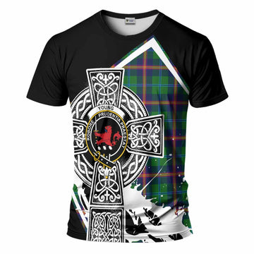 Young Tartan Crest T-Shirt Scottish Celtic Cross Heritage