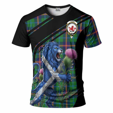 Young Tartan Crest T-Shirt Scottish Lion Rampant Thistle