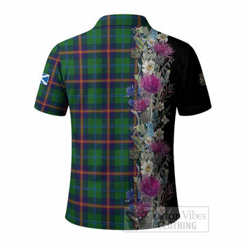 Young Tartan Crest Thistle Floral Polo Shirt - Tartan Vibes Clothing