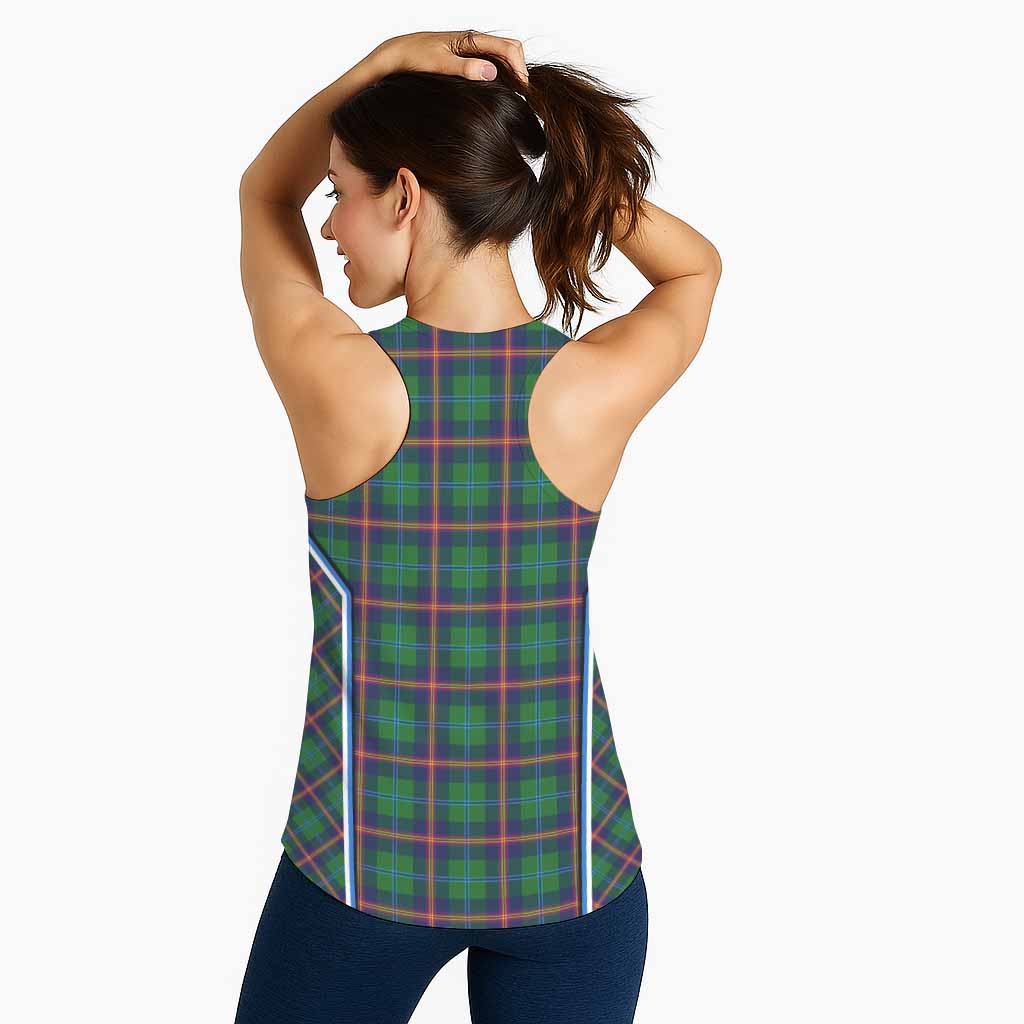 Young Tartan Crest Women Racerback Tanks Scotland Coat of Arm Flag Style - Tartan Vibes Clothing