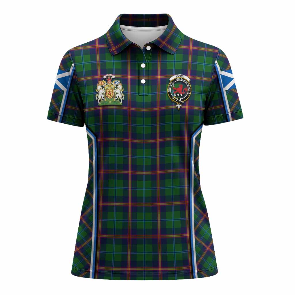 Young Tartan Crest Women's Polo Shirt Scotland Coat of Arm Flag Style - Tartan Vibes Clothing