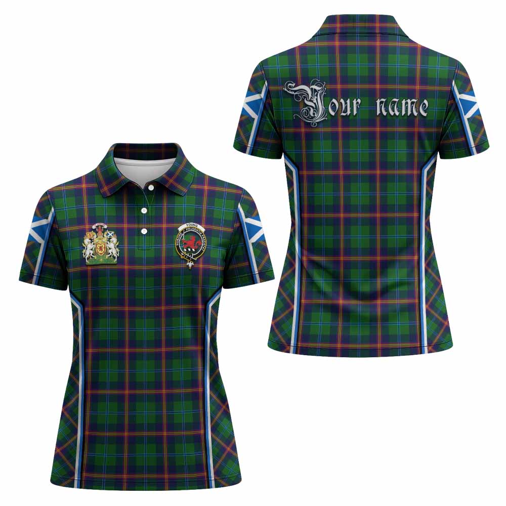 Young Tartan Crest Women's Polo Shirt Scotland Coat of Arm Flag Style - Tartan Vibes Clothing