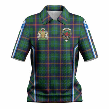 Young Tartan Crest Women’s Polo Sweater Top Scotland Coat of Arm Flag Style