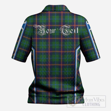 Young Tartan Crest Women’s Polo Sweater Top Scotland Coat of Arm Flag Style