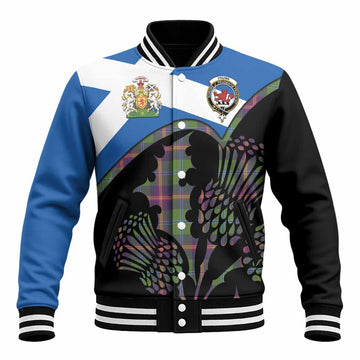 Young Tartan Family Crest Baseball Jacket Scotland Thistle Floral Flag Style