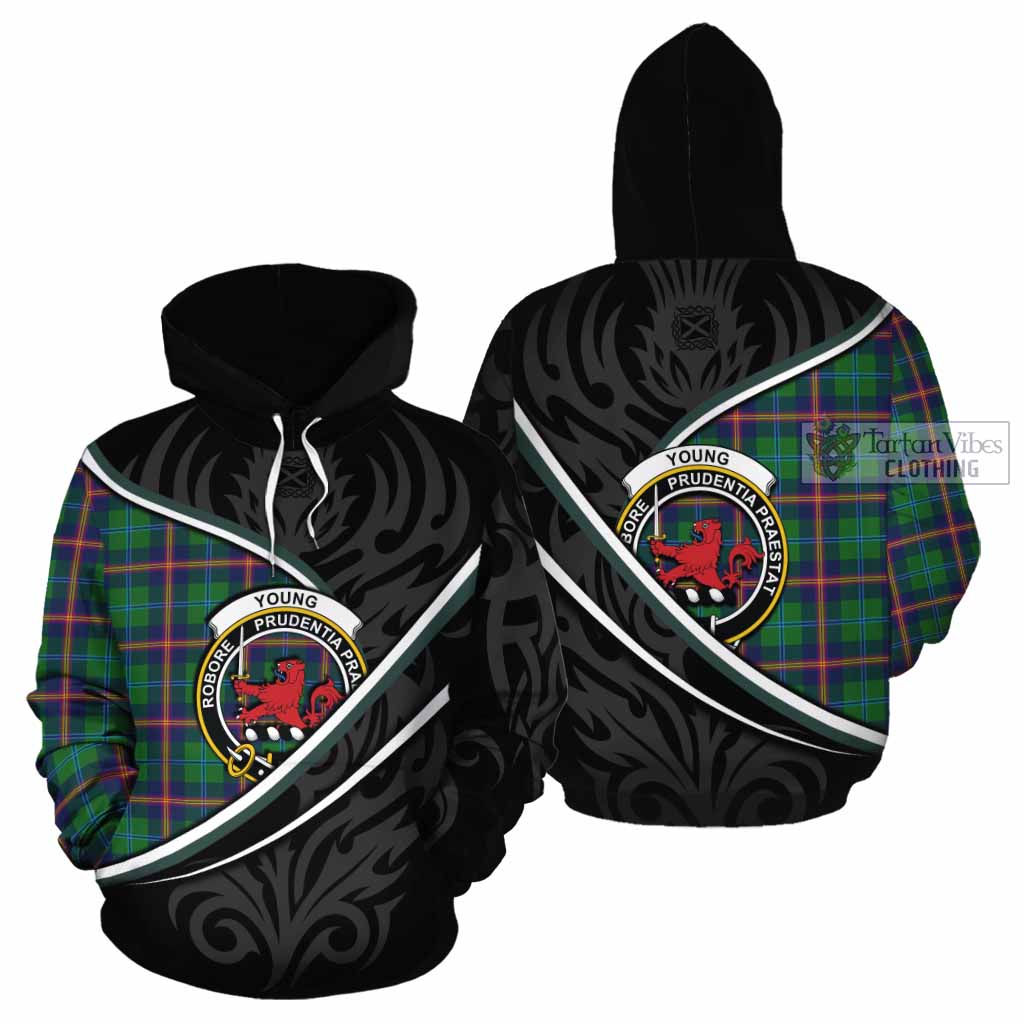 Young Tartan Family Crest Cotton Hoodie Celtic Scottish Thistle Floral - Tartan Vibes Clothing