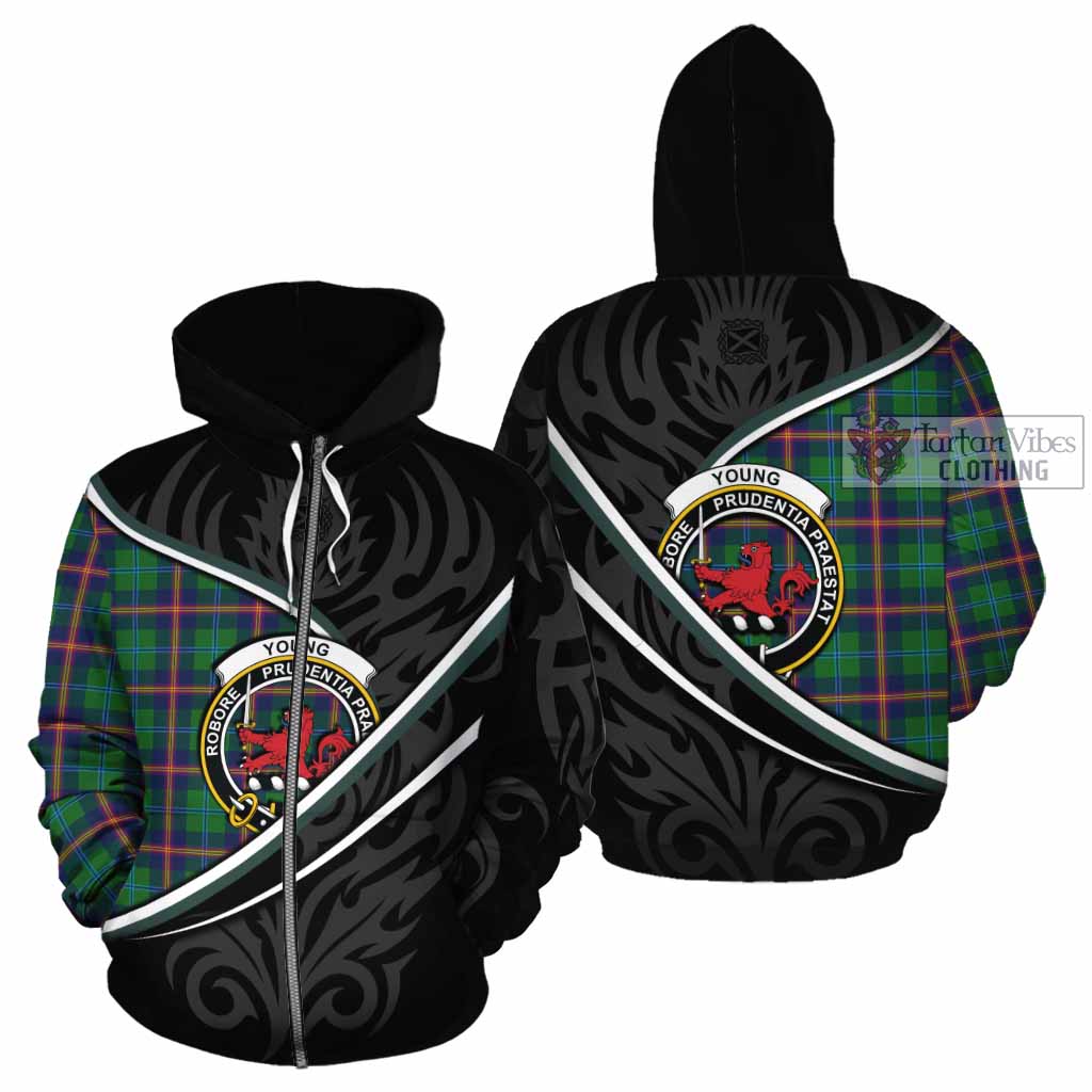 Young Tartan Family Crest Cotton Hoodie Celtic Scottish Thistle Floral - Tartan Vibes Clothing