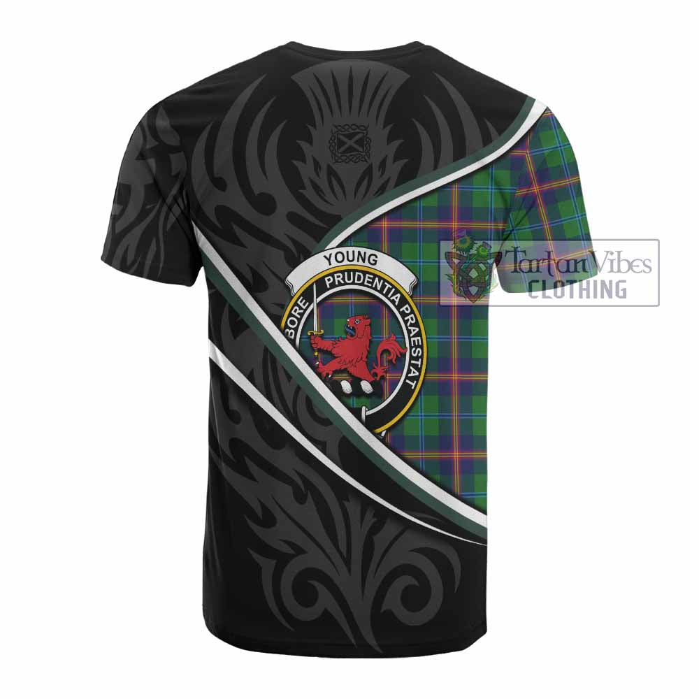 Young Tartan Family Crest Cotton T-shirt Celtic Scottish Thistle Floral - Tartan Vibes Clothing