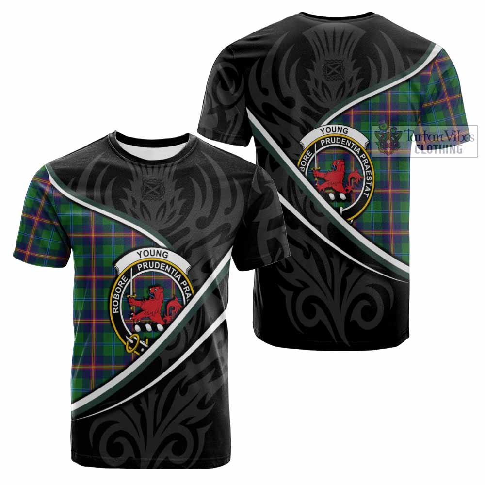 Young Tartan Family Crest Cotton T-shirt Celtic Scottish Thistle Floral - Tartan Vibes Clothing