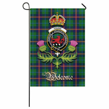Young Tartan Family Crest Garden Flag Royal Thistle Welcome Style - Tartan Vibes Clothing