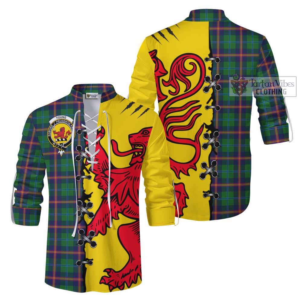 Young Tartan Family Crest Ghillie Kilt Shirt Lion Rampant Honor - Tartan Vibes Clothing