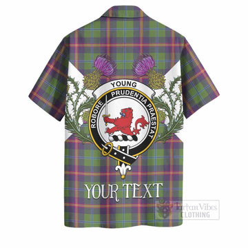 Young Tartan Family Crest Hawaiian Shirt Scottish Burns Night Thistle Floral