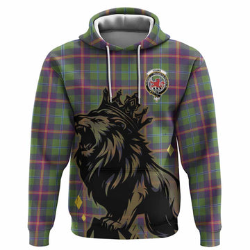 Young Tartan Family Crest Hoodie Crowned Lion Roaring