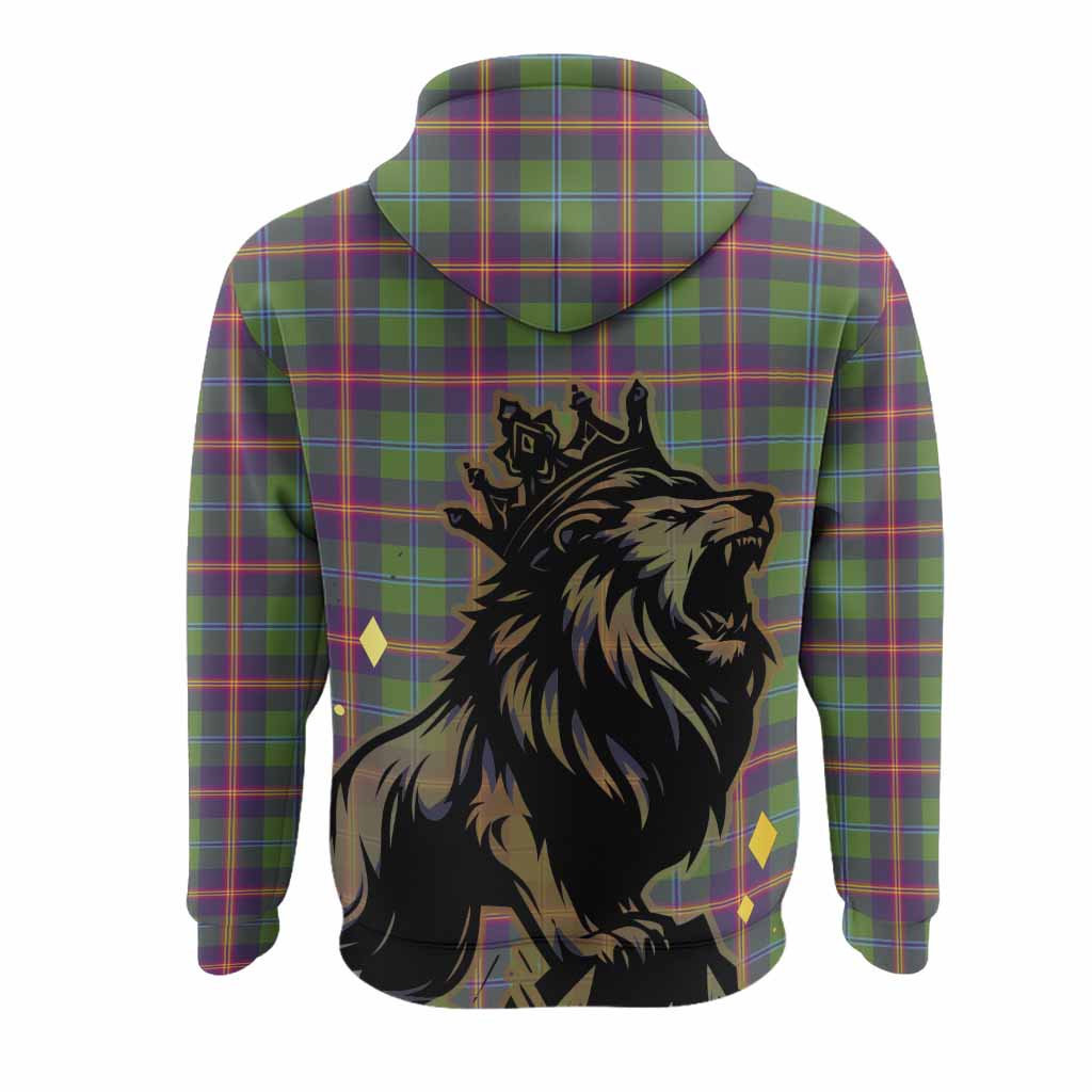 Young Tartan Family Crest Hoodie Crowned Lion Roaring