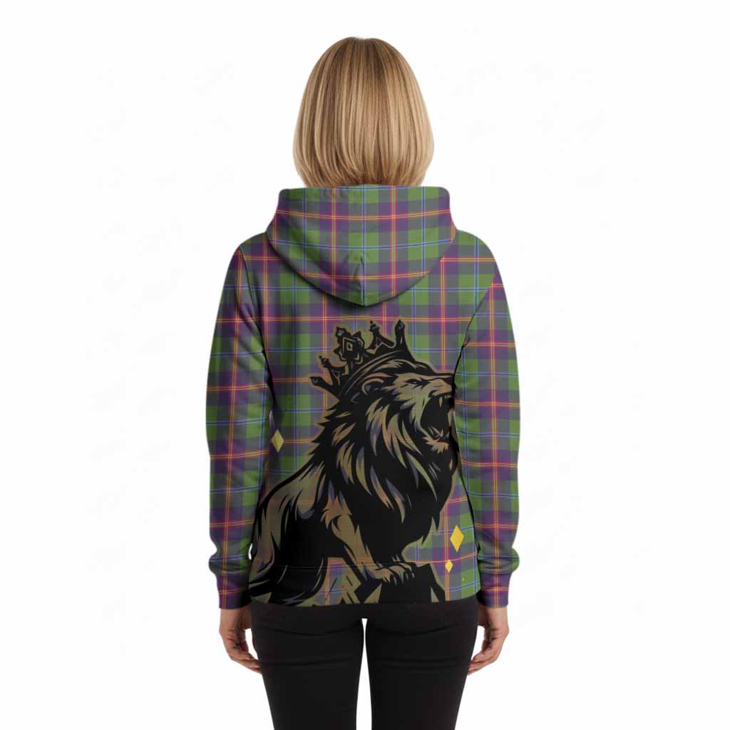 Young Tartan Family Crest Hoodie Crowned Lion Roaring