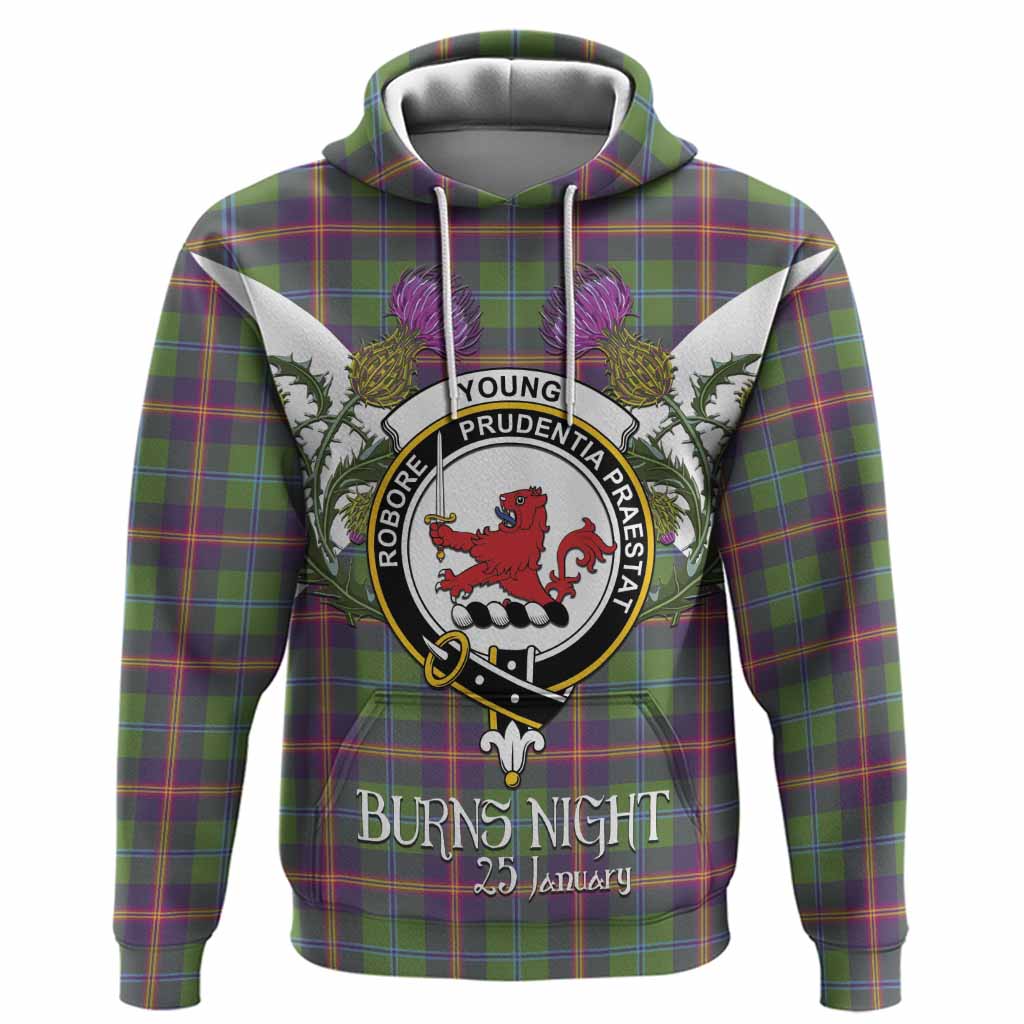 Young Tartan Family Crest Hoodie Scottish Burns Night Thistle Floral