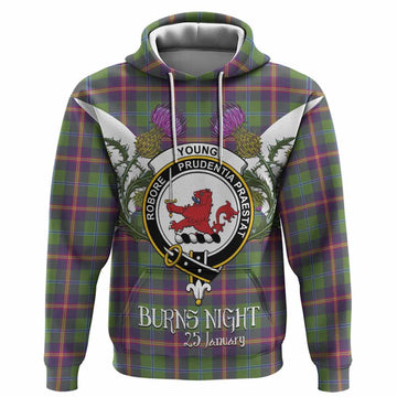 Young Tartan Family Crest Hoodie Scottish Burns Night Thistle Floral