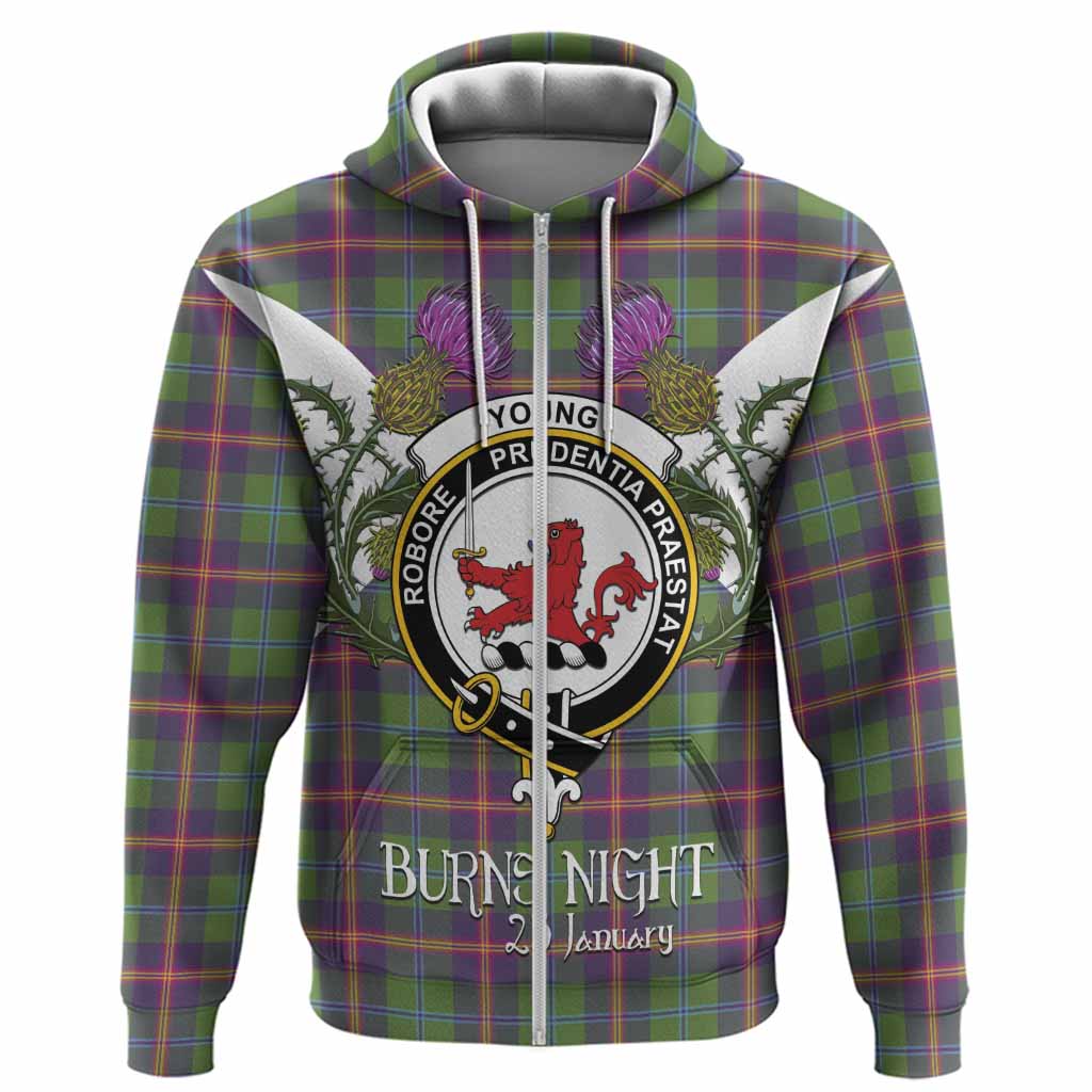 Young Tartan Family Crest Hoodie Scottish Burns Night Thistle Floral