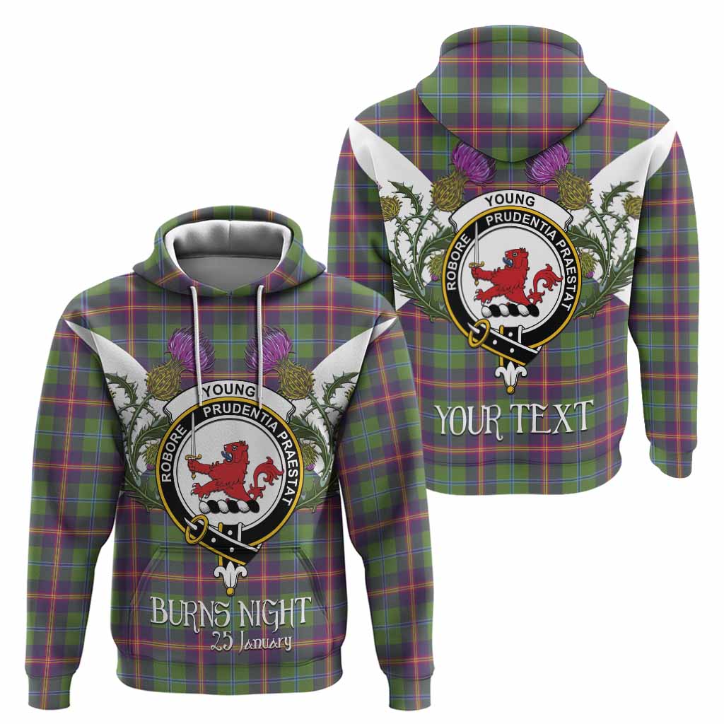 Young Tartan Family Crest Hoodie Scottish Burns Night Thistle Floral