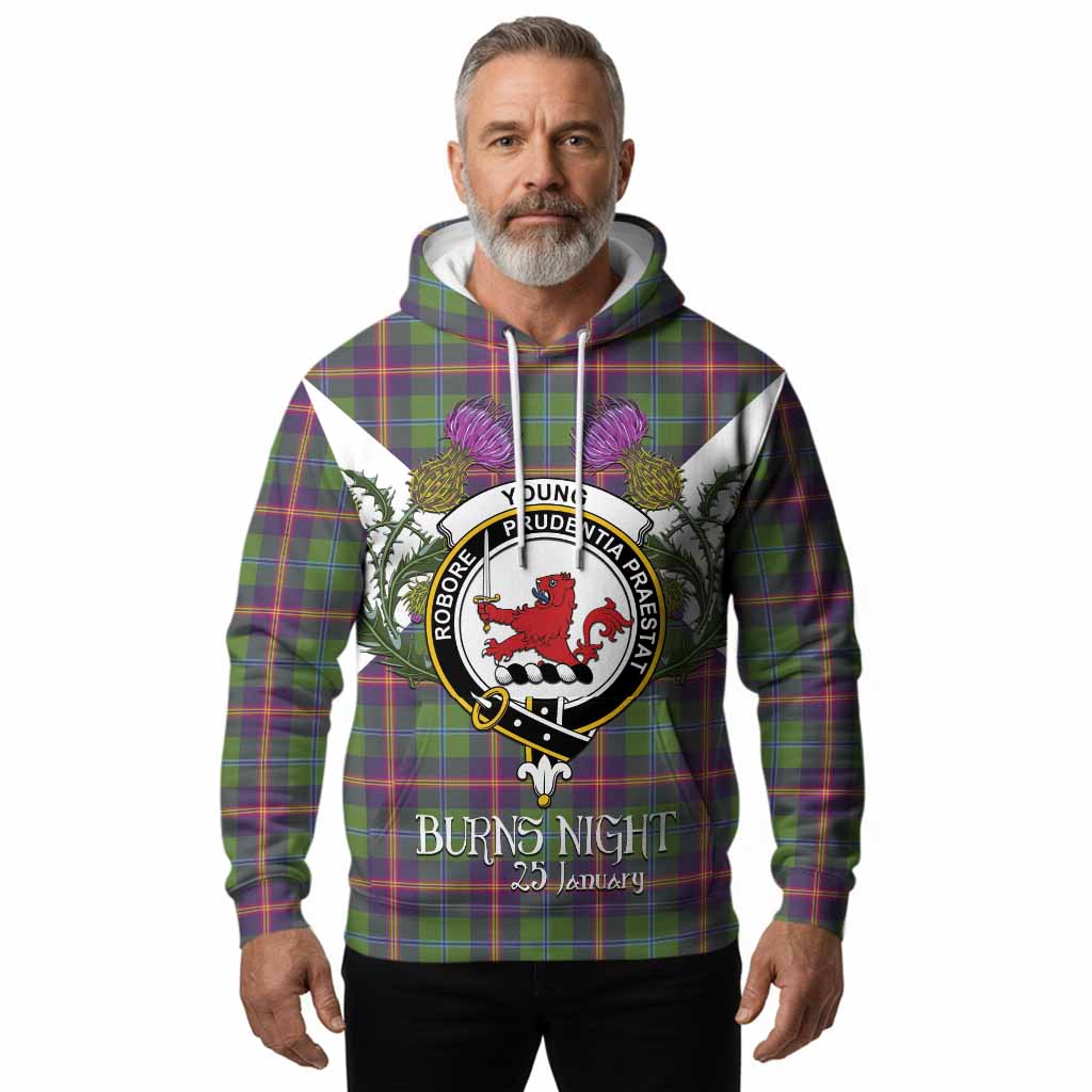 Young Tartan Family Crest Hoodie Scottish Burns Night Thistle Floral