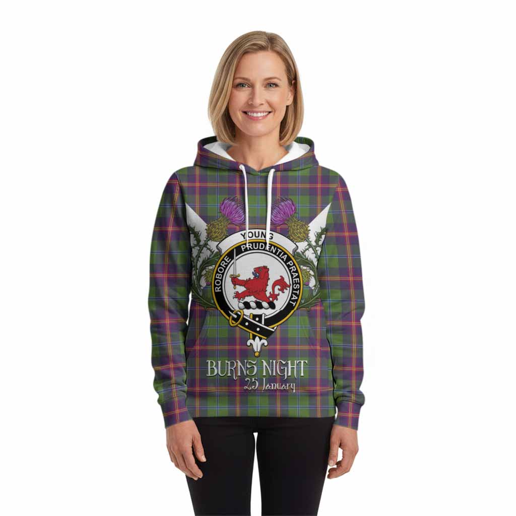 Young Tartan Family Crest Hoodie Scottish Burns Night Thistle Floral