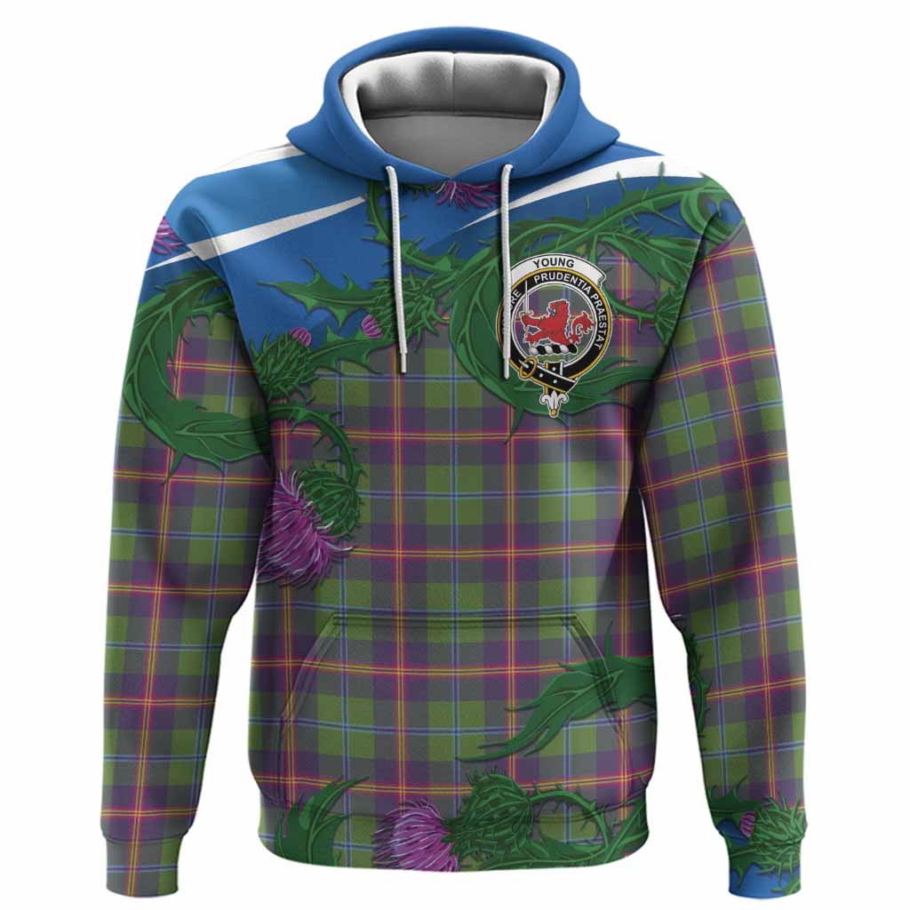 Young Tartan Family Crest Hoodie Thistle in Minimalism