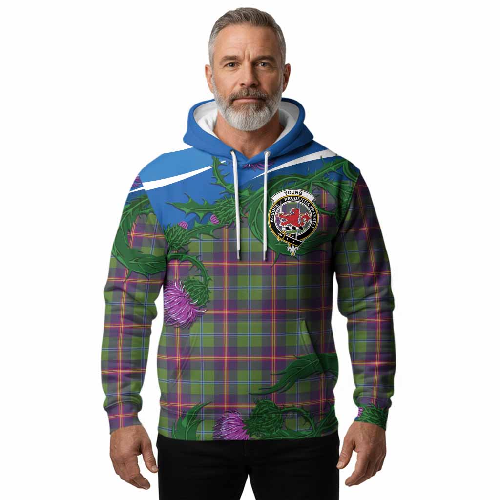 Young Tartan Family Crest Hoodie Thistle in Minimalism