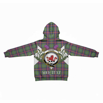 Young Tartan Family Crest Kid Hoodie Scottish Burns Night Thistle Floral