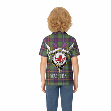 Young Tartan Family Crest Kid Polo Shirt Scottish Burns Night Thistle Floral