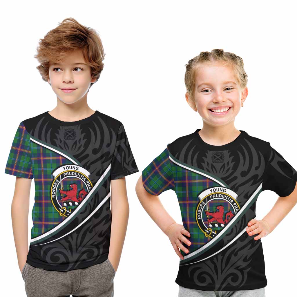 Young Tartan Family Crest Kid T-shirt Celtic Scottish Thistle Floral - Tartan Vibes Clothing