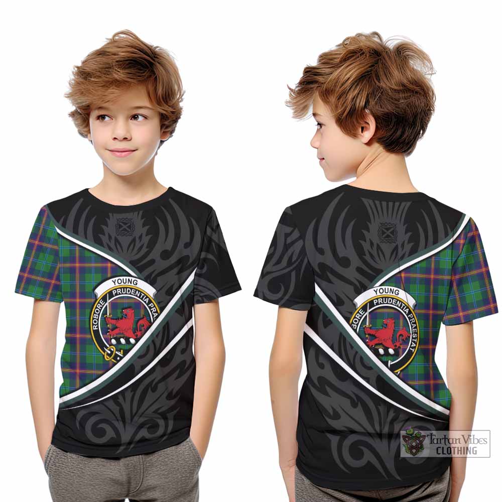 Young Tartan Family Crest Kid T-shirt Celtic Scottish Thistle Floral - Tartan Vibes Clothing