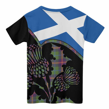 Young Tartan Family Crest Kid T-shirt Scotland Thistle Floral Flag Style