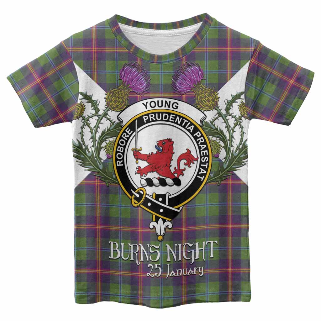Young Tartan Family Crest Kid T-shirt Scottish Burns Night Thistle Floral