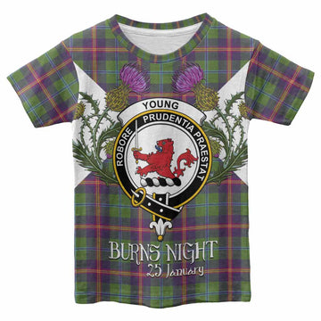 Young Tartan Family Crest Kid T-shirt Scottish Burns Night Thistle Floral