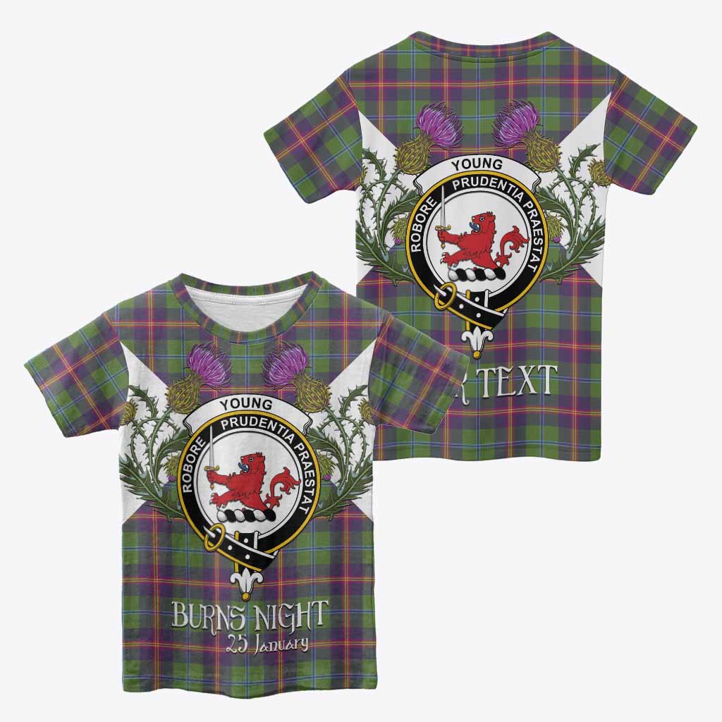 Young Tartan Family Crest Kid T-shirt Scottish Burns Night Thistle Floral