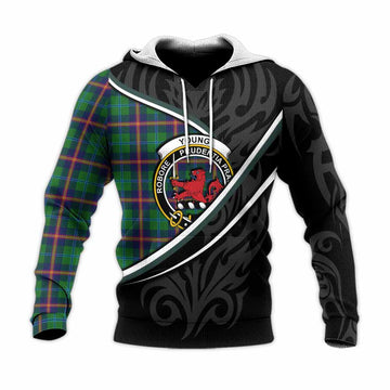 Young Tartan Family Crest Knitted Hoodie Celtic Scottish Thistle Floral - Tartan Vibes Clothing