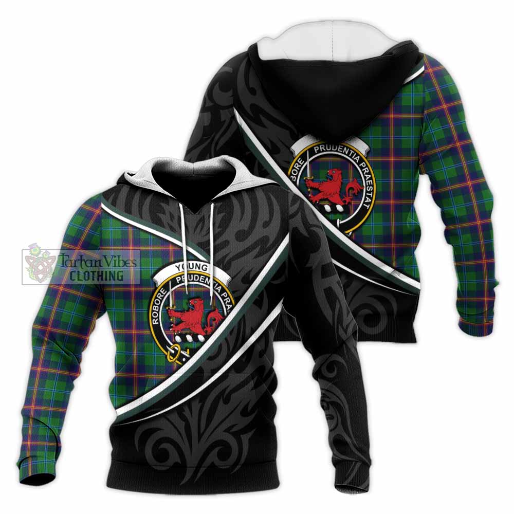 Young Tartan Family Crest Knitted Hoodie Celtic Scottish Thistle Floral - Tartan Vibes Clothing
