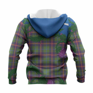 Young Tartan Family Crest Knitted Hoodie Thistle in Minimalism