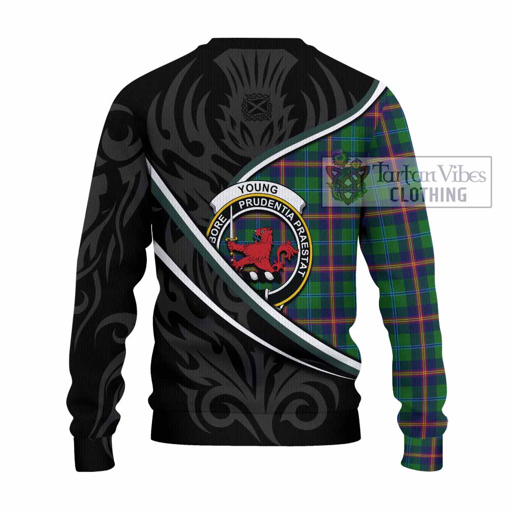 Young Tartan Family Crest Knitted Sweater Celtic Scottish Thistle Floral - Tartan Vibes Clothing