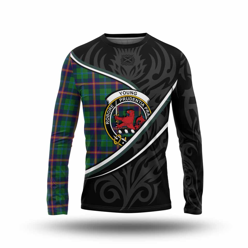 Young Tartan Family Crest Long Sleeve T-Shirt Celtic Scottish Thistle Floral - Tartan Vibes Clothing