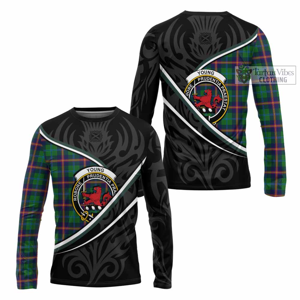 Young Tartan Family Crest Long Sleeve T-Shirt Celtic Scottish Thistle Floral - Tartan Vibes Clothing