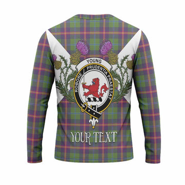Young Tartan Family Crest Long Sleeve T-Shirt Scottish Burns Night Thistle Floral