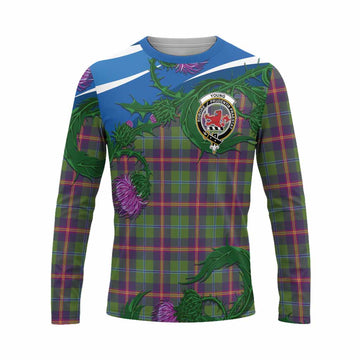 Young Tartan Family Crest Long Sleeve T-Shirt Thistle in Minimalism