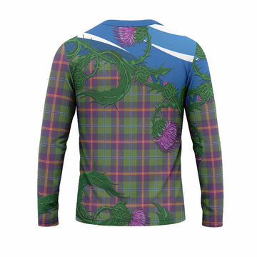 Young Tartan Family Crest Long Sleeve T-Shirt Thistle in Minimalism
