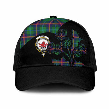 Young Tartan Family Crest Mesh Trucker Cap Scotland Thistle Floral Flag Style