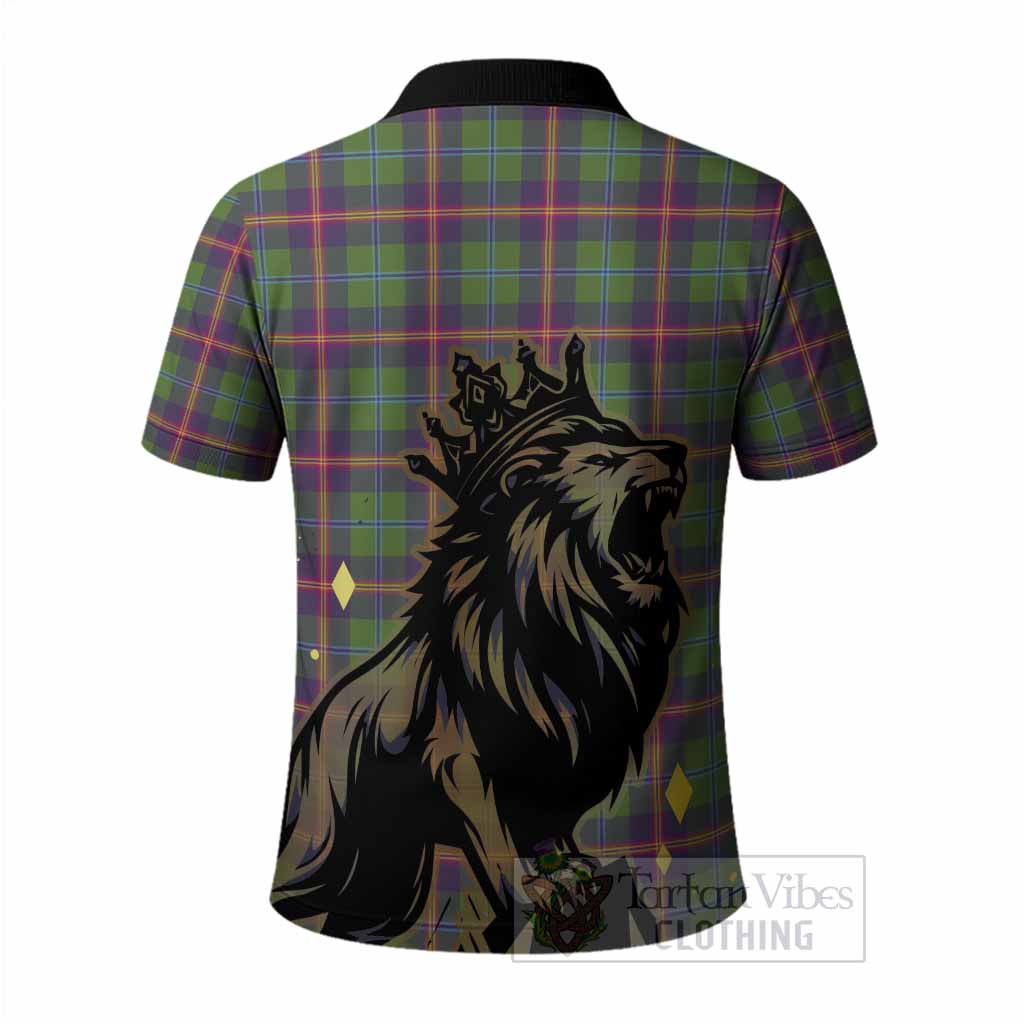 Young Tartan Family Crest Polo Shirt Crowned Lion Roaring