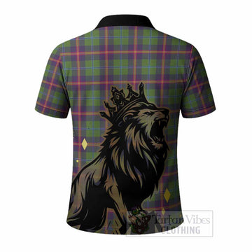 Young Tartan Family Crest Polo Shirt Crowned Lion Roaring