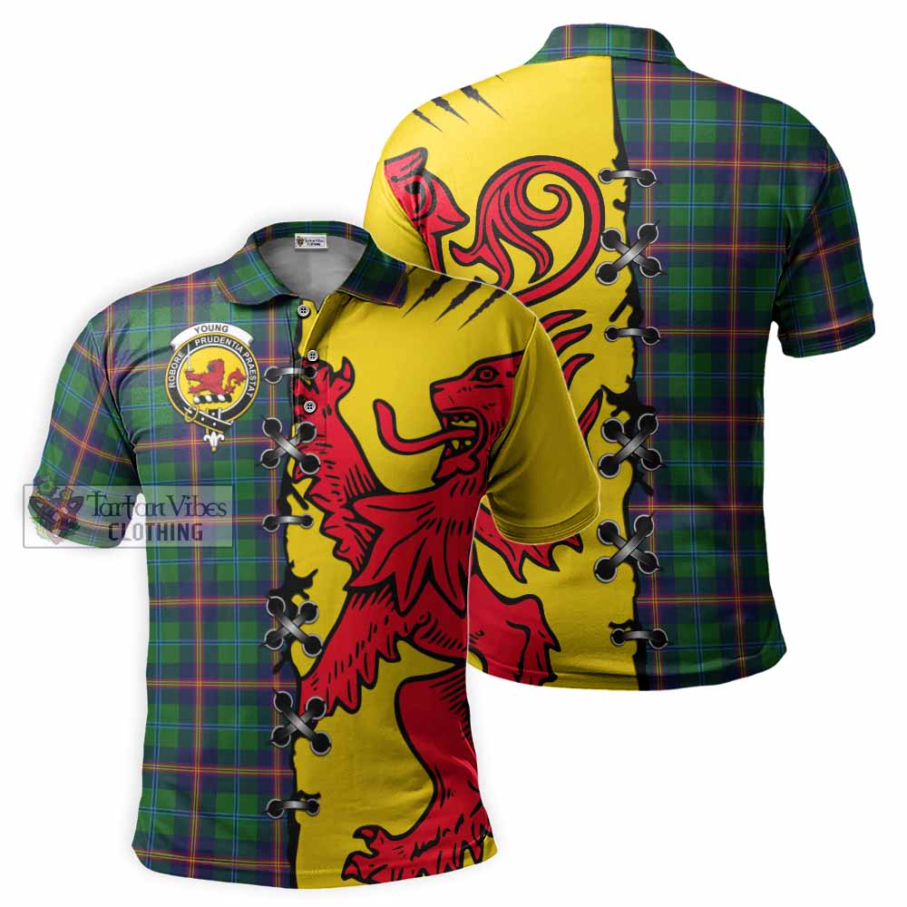 Young Tartan Family Crest Polo Shirt Lion Rampant Honor - Tartan Vibes Clothing