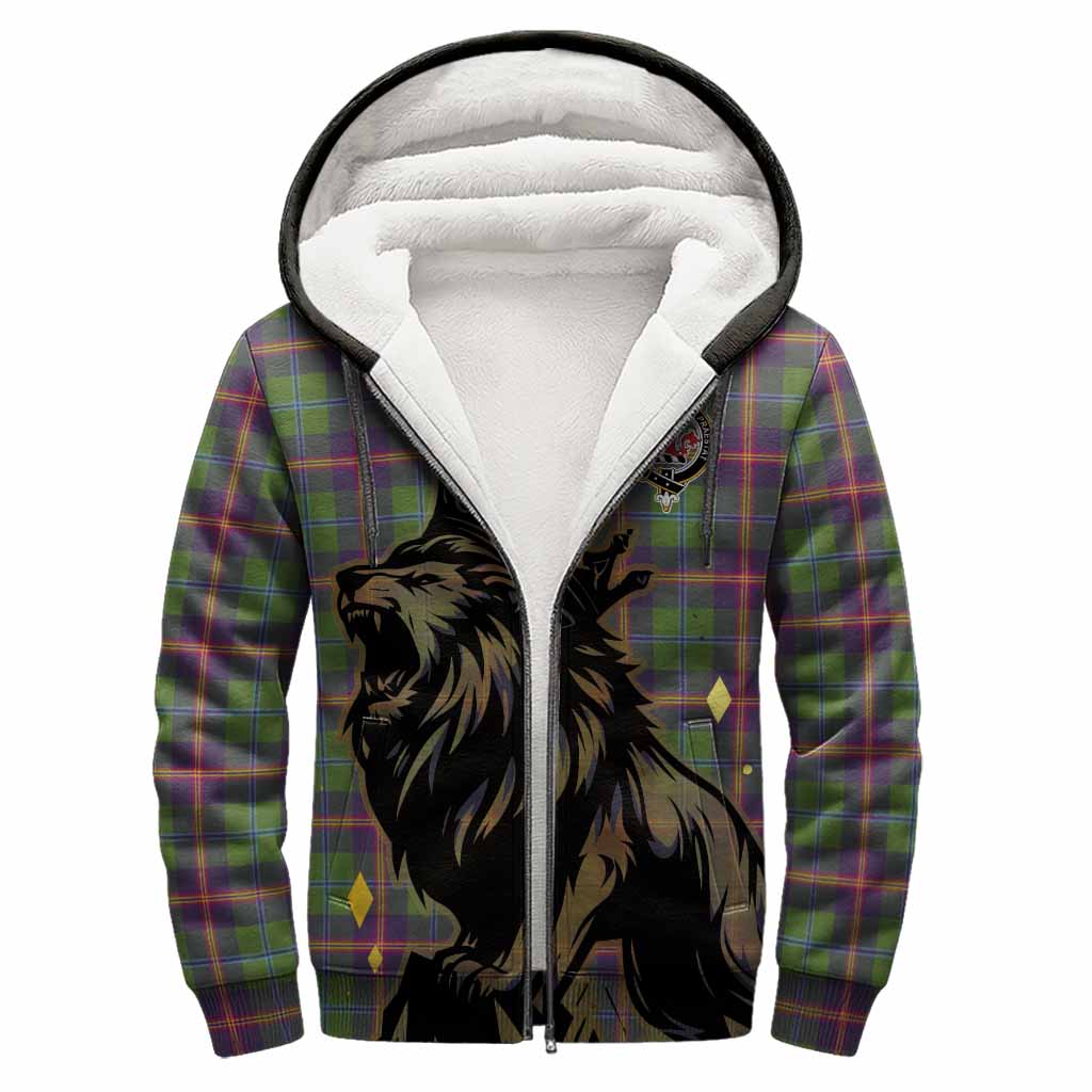 Young Tartan Family Crest Sherpa Hoodie Crowned Lion Roaring